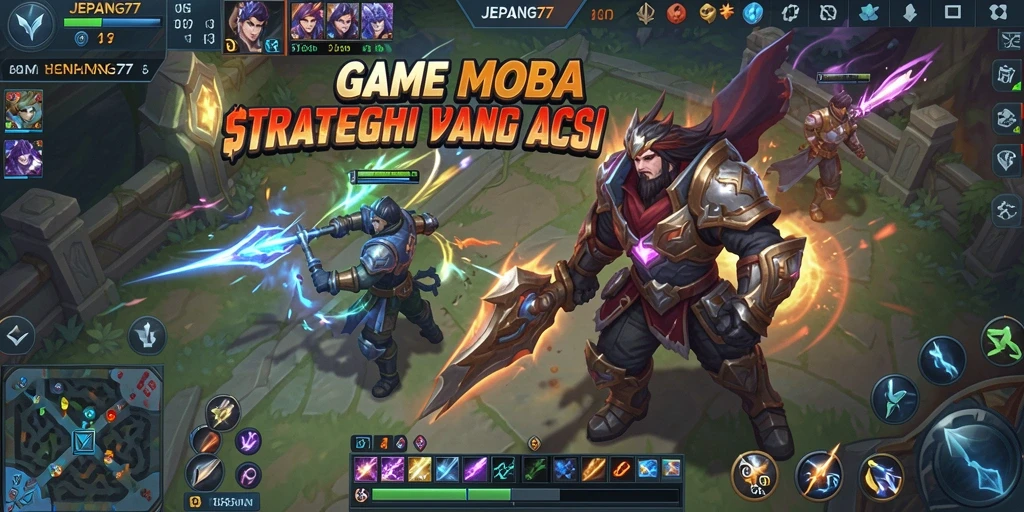 Gameplay JEPANG77 dengan aksi seru di arena MOBA.